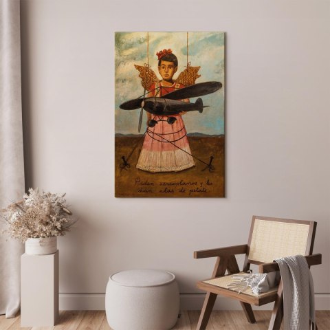 Obraz - Frida Kahlo - Proszą o samoloty, a dają im skrzydła ze słomy 60x90 Standard