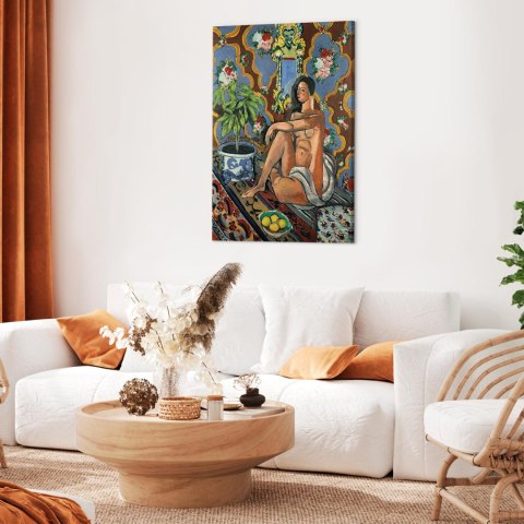 Obraz - Henri Matisse - Figura dekoracyjna na tle ozdobnym 20x30 Premium Print