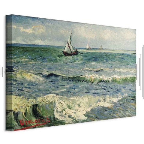 Obraz - Vincent van Gogh - Widok morza w Saintes-Maries 30x20 Akustyczny