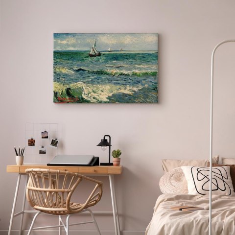 Obraz - Vincent van Gogh - Widok morza w Saintes-Maries 90x60 Standard