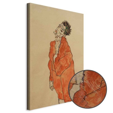 Obraz - Egon Schiele - Autoportret (Mężczyzna w pomarańczowej koszuli) 20x30 Premium Print