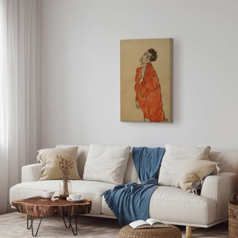 Obraz - Egon Schiele - Autoportret (Mężczyzna w pomarańczowej koszuli) 20x30 Premium Print