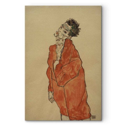 Obraz - Egon Schiele - Autoportret (Mężczyzna w pomarańczowej koszuli) 40x60 Standard