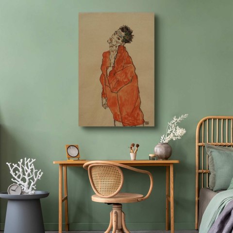 Obraz - Egon Schiele - Autoportret (Mężczyzna w pomarańczowej koszuli) 40x60 Standard