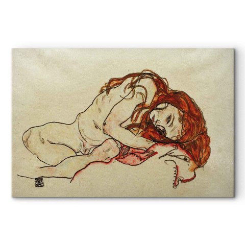 Obraz - Egon Schiele - Przykucnięta dziewczyna z pochyloną głową 60x40 Standard