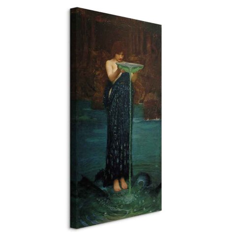 Obraz - John William Waterhouse - Zazdrosna Kirke 40x80 Na płótnie włoskim