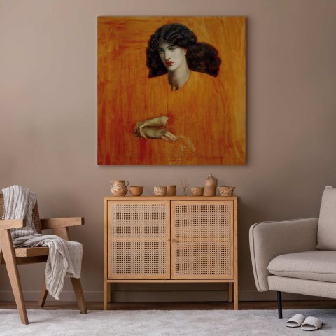 Obraz - Dante Gabriel Rossetti - Kobieta w oknie 60x60 Na płótnie włoskim