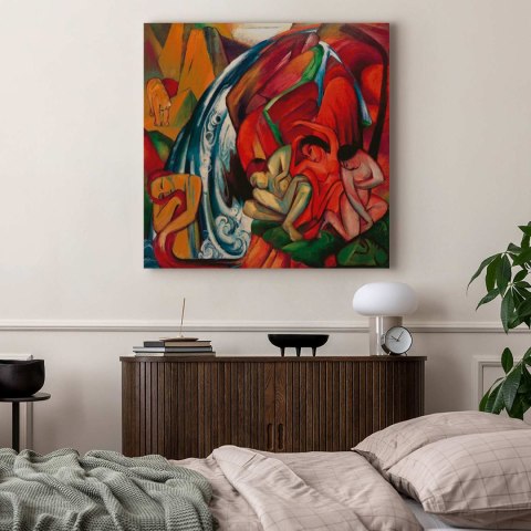 Obraz - Franz Marc - Wodospad (Kobiety pod wodospadem) 40x40 Premium Print