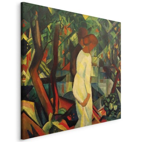 Obraz - August Macke - Para w lesie 40x40 Na płótnie włoskim