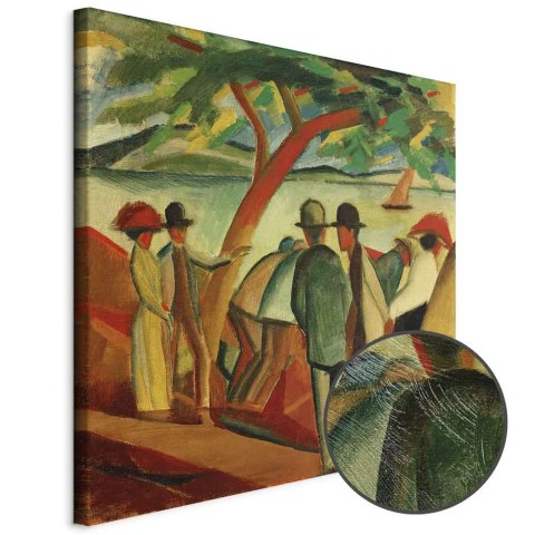 Obraz - August Macke - Spacerowicze nad jeziorem 40x40 Premium Print