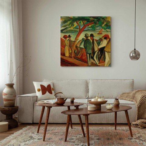 Obraz - August Macke - Spacerowicze nad jeziorem 60x60 Standard