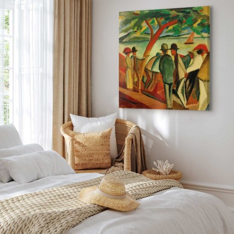 Obraz - August Macke - Spacerowicze nad jeziorem 60x60 Standard