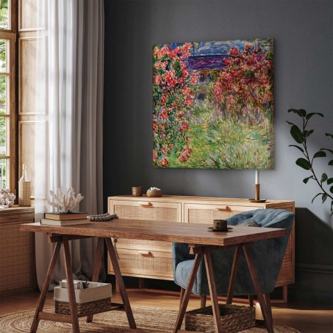 Obraz - Claude Monet - Dom wśród róż 40x40 Premium Print