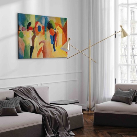 Obraz - August Macke - Kobieta w żółtym płaszczu 30x20 Akustyczny
