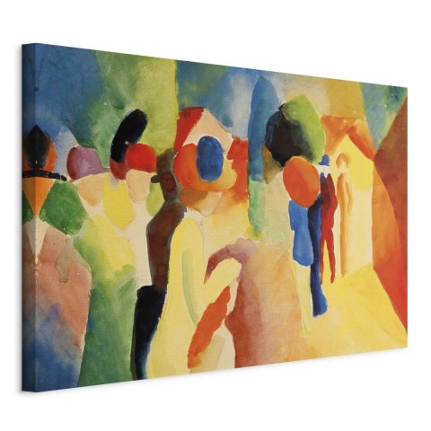 Obraz - August Macke - Kobieta w żółtym płaszczu 30x20 Na płótnie włoskim