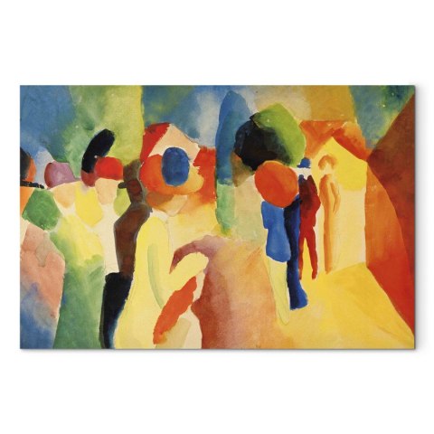 Obraz - August Macke - Kobieta w żółtym płaszczu 60x40 Na płótnie włoskim