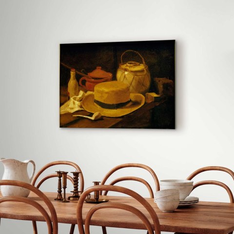 Obraz - Vincent Van Gogh - Martwa natura z żółtym słomkowym kapeluszem 30x20 Premium Print