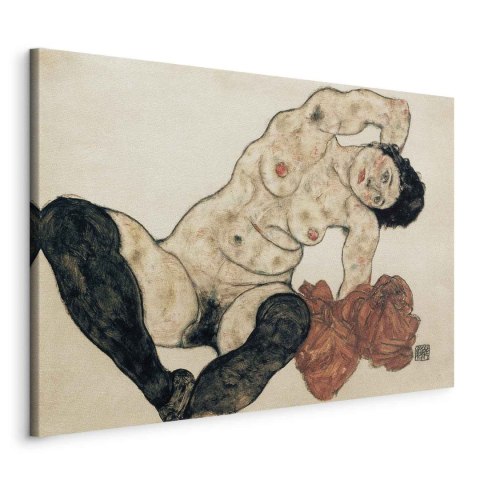 Obraz - Egon Schiele - Liegender Akt mit gelbem Handtuch 30x20 Standard