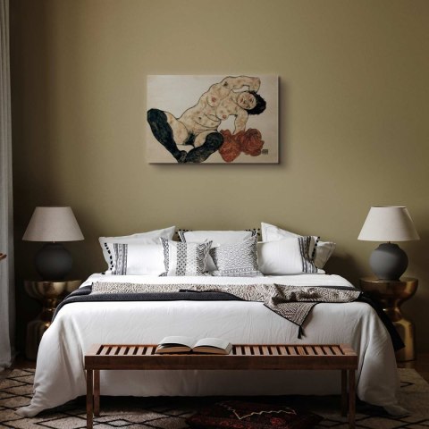 Obraz - Egon Schiele - Liegender Akt mit gelbem Handtuch 60x40 Standard