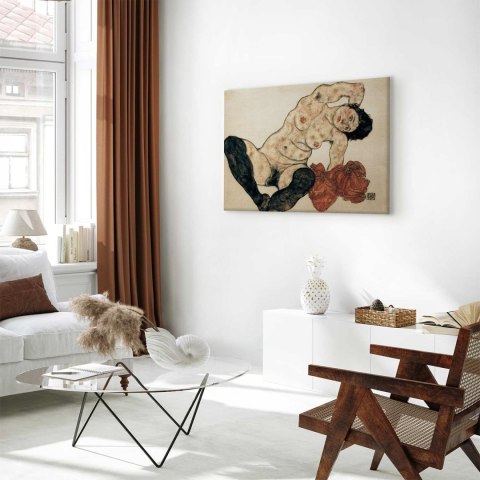 Obraz - Egon Schiele - Liegender Akt mit gelbem Handtuch 90x60 Standard