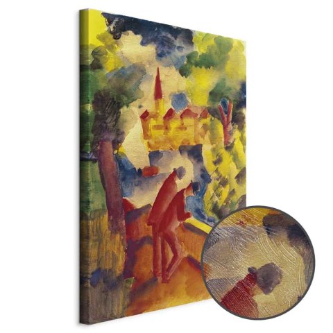Obraz - August Macke - Mężczyźni na drodze nad jeziorem 20x30 Premium Print