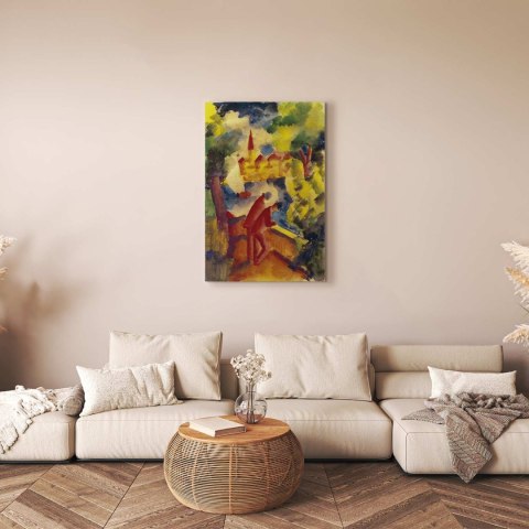 Obraz - August Macke - Mężczyźni na drodze nad jeziorem 20x30 Premium Print