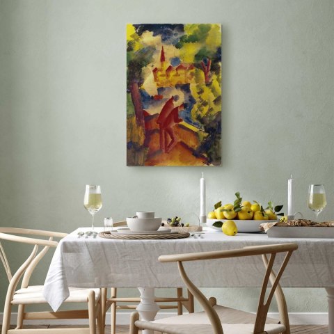 Obraz - August Macke - Mężczyźni na drodze nad jeziorem 20x30 Premium Print