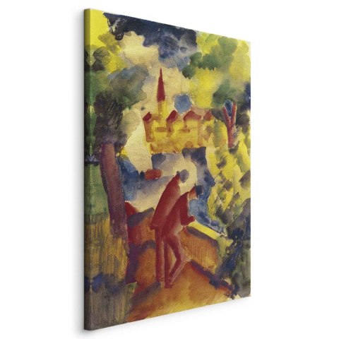 Obraz - August Macke - Mężczyźni na drodze nad jeziorem 20x30 Standard