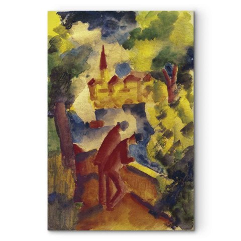 Obraz - August Macke - Mężczyźni na drodze nad jeziorem 20x30 Standard