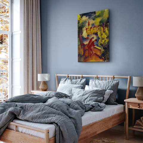 Obraz - August Macke - Mężczyźni na drodze nad jeziorem 20x30 Standard