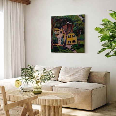Obraz - August Macke - Staudacherhaus in Tegernsee 40x40 Na płótnie włoskim