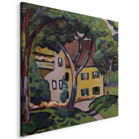 Obraz - August Macke - Staudacherhaus in Tegernsee 60x60 Na płótnie włoskim