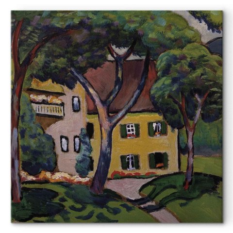 Obraz - August Macke - Staudacherhaus in Tegernsee 60x60 Na płótnie włoskim