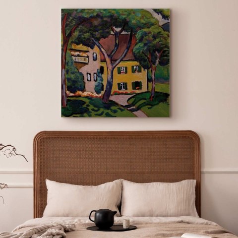 Obraz - August Macke - Staudacherhaus in Tegernsee 60x60 Na płótnie włoskim