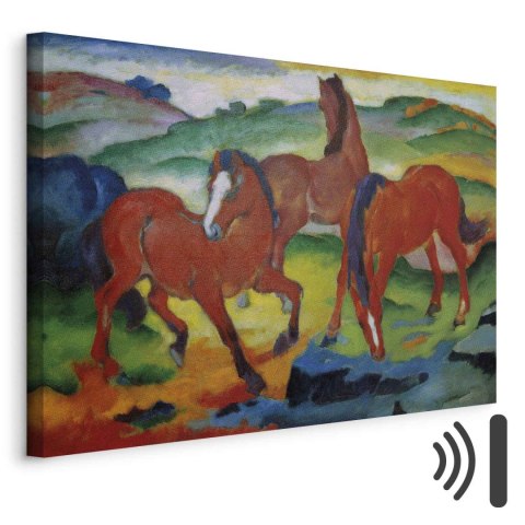 Obraz - Franz Marc - Czerwone konie (Pasące się Konie IV) 30x20 Akustyczny