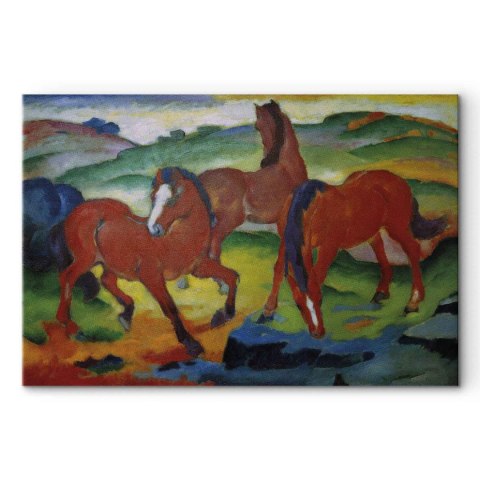 Obraz - Franz Marc - Czerwone konie (Pasące się Konie IV) 30x20 Na płótnie włoskim