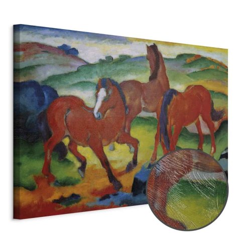 Obraz - Franz Marc - Czerwone konie (Pasące się Konie IV) 30x20 Premium Print