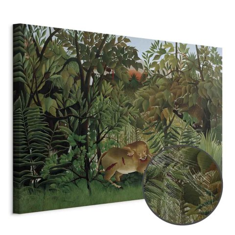 Obraz - Henri Rousseau - Le Lion ayant faim se jette sur l'Antilope 30x20 Premium Print