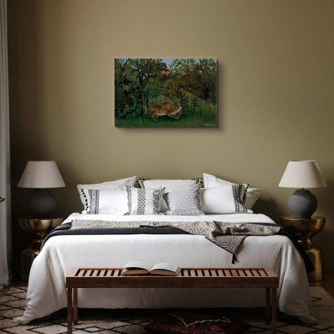 Obraz - Henri Rousseau - Le Lion ayant faim se jette sur l'Antilope 60x40 Standard