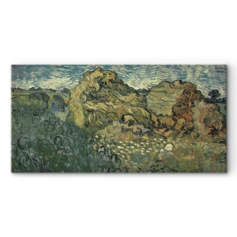 Obraz - Vincent Van Gogh - Pole ze stogami pszenicy 60x30 Na płótnie włoskim