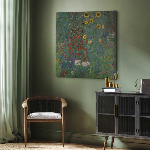 Obraz - Gustav Klimt - Ogród wiejski ze słonecznikami 40x40 Na płótnie włoskim