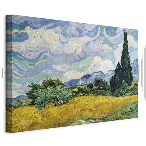 Obraz - Vincent Van Gogh - Pole pszenicy z cyprysami 30x20 Akustyczny