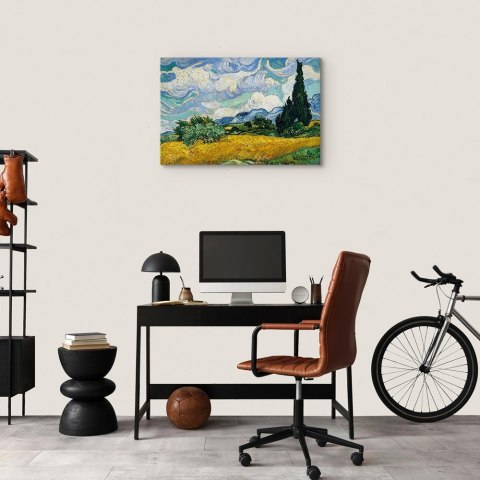 Obraz - Vincent Van Gogh - Pole pszenicy z cyprysami 30x20 Akustyczny