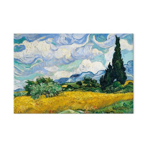 Obraz - Vincent Van Gogh - Pole pszenicy z cyprysami 30x20 Premium Print