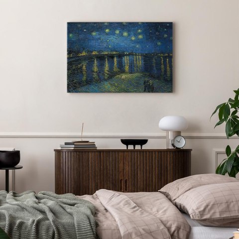 Obraz - Vincent van Gogh - Gwieździsta noc nad Rodanem 90x60 Standard