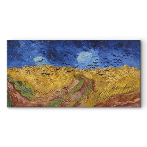 Obraz - Vincent van Gogh - Pole pszenicy z krukami 60x30 Na płótnie włoskim