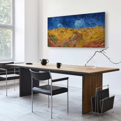 Obraz - Vincent van Gogh - Pole pszenicy z krukami 60x30 Na płótnie włoskim