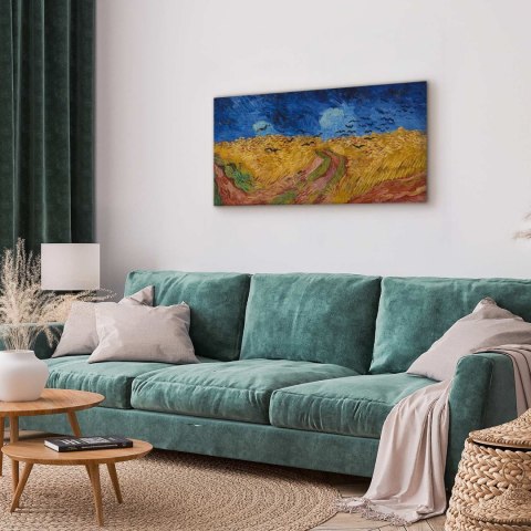 Obraz - Vincent van Gogh - Pole pszenicy z krukami 60x30 Standard