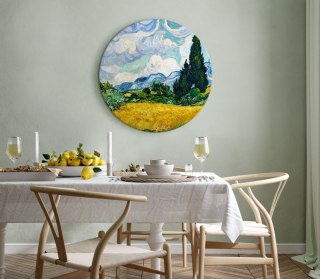 Obraz okrągły - Vincent Van Gogh - Pole pszenicy z cyprysami 80x80