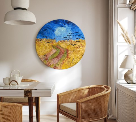 Obraz okrągły - Vincent van Gogh - Pole pszenicy z krukami 40x40